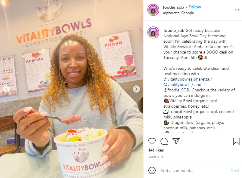 @foodie_sob Posts About Vitality Bowls on Instagram